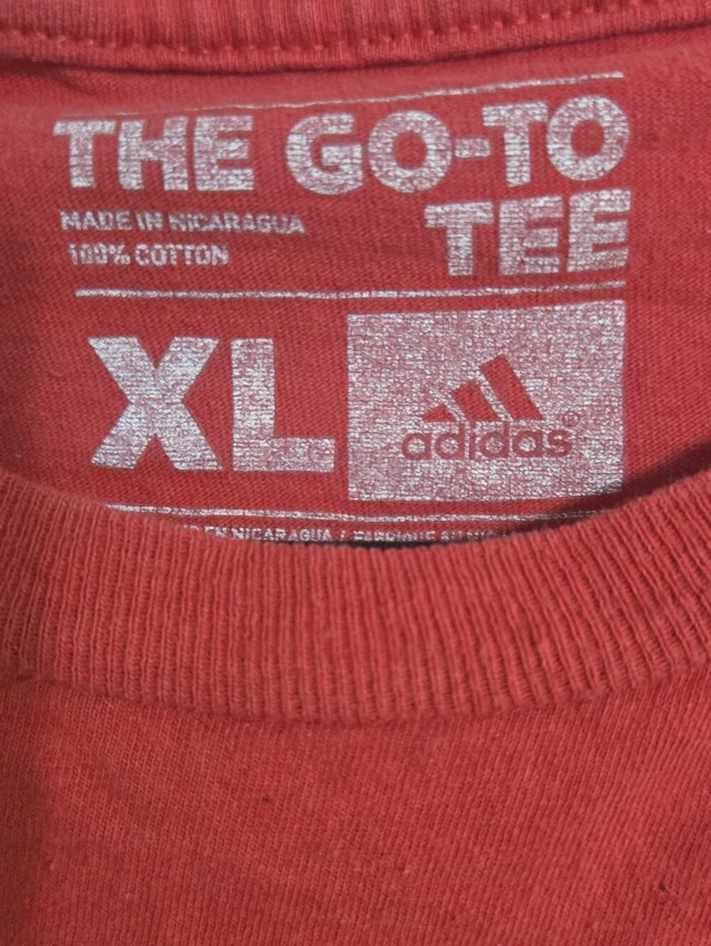 adidas Red Houston Rockets Graphic Tee with Yellow Logo